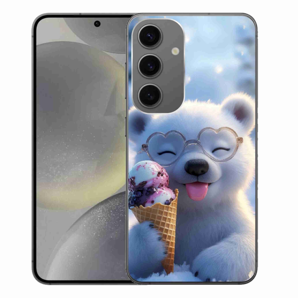 Gél borítás mmCase Samsung Galaxy S24+ készülékhez - mackó fagylalttal