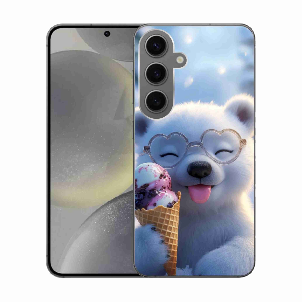 Gél borítás mmCase Samsung Galaxy S24 készülékhez - mackó fagylalttal