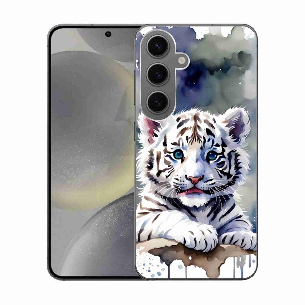Gél borítás mmCase Samsung Galaxy S24 készülékhez - fehér tigriskölyök