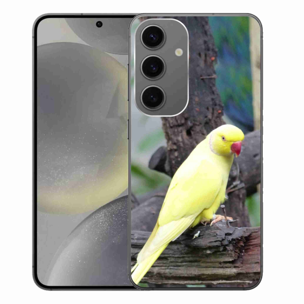 Zselés borítás mmCase Samsung Galaxy S24+ készülékhez - papagáj alexander sárga