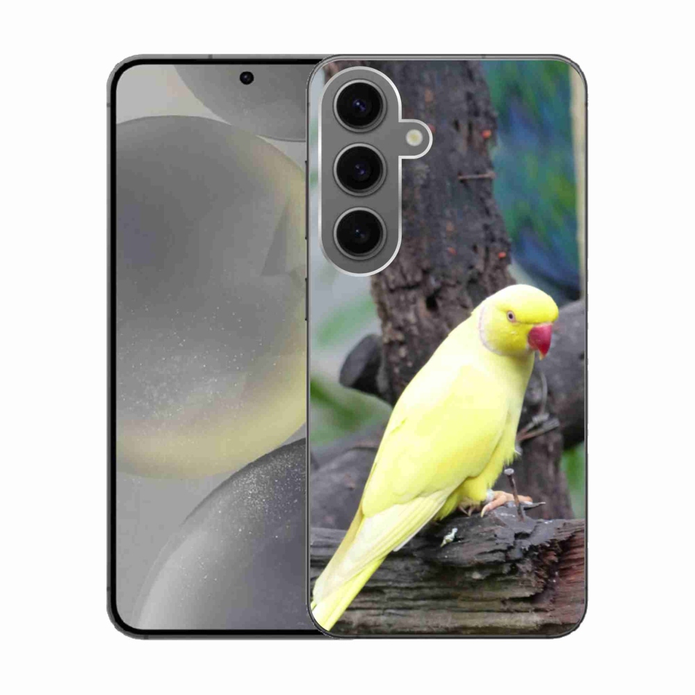 Zselés borítás mmCase Samsung Galaxy S24 készülékhez - papagáj alexander sárga
