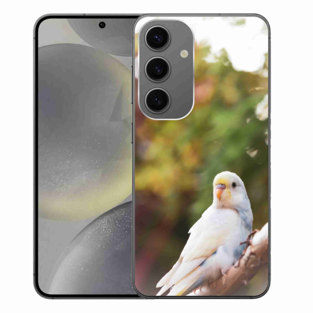 Zselés borítás mmCase Samsung Galaxy S24+ - papagáj andulka fehér