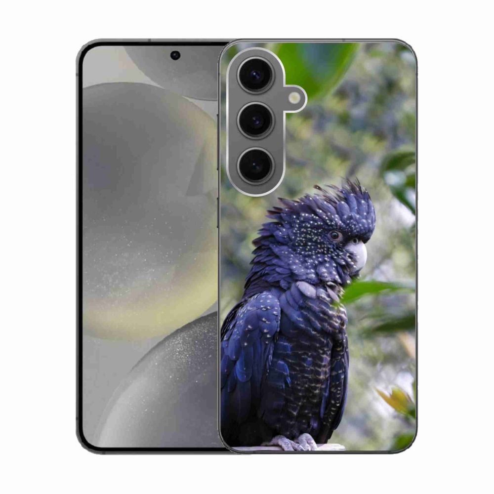 Zselés borítás mmCase Samsung Galaxy S24 készülékhez - papagáj kakadu fekete