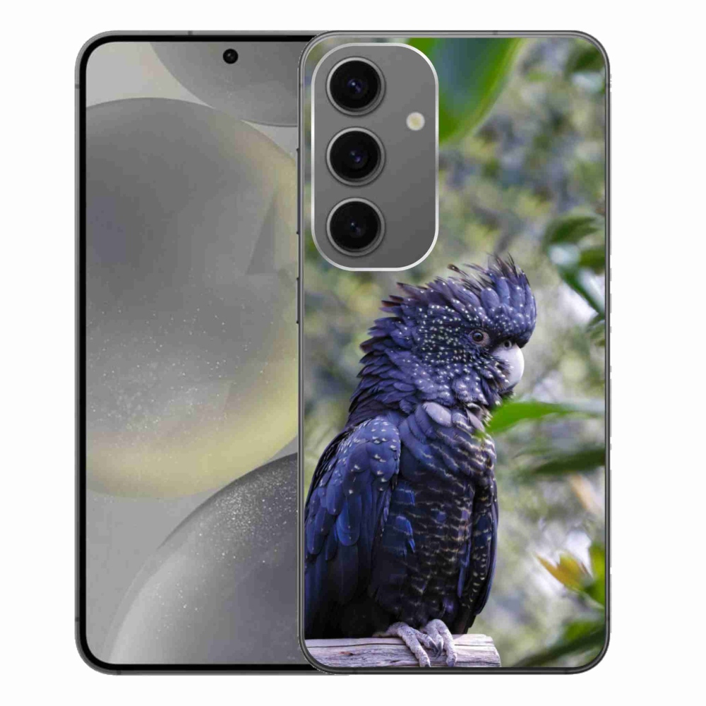 Zselés borítás mmCase Samsung Galaxy S24+ készülékhez - papagáj kakadu fekete