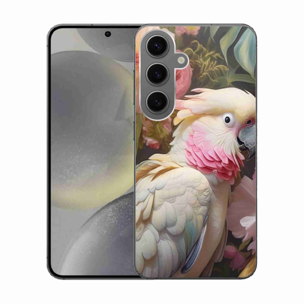 Zselés borítás mmCase Samsung Galaxy S24 készülékhez - papagáj kakadu rózsaszín 2