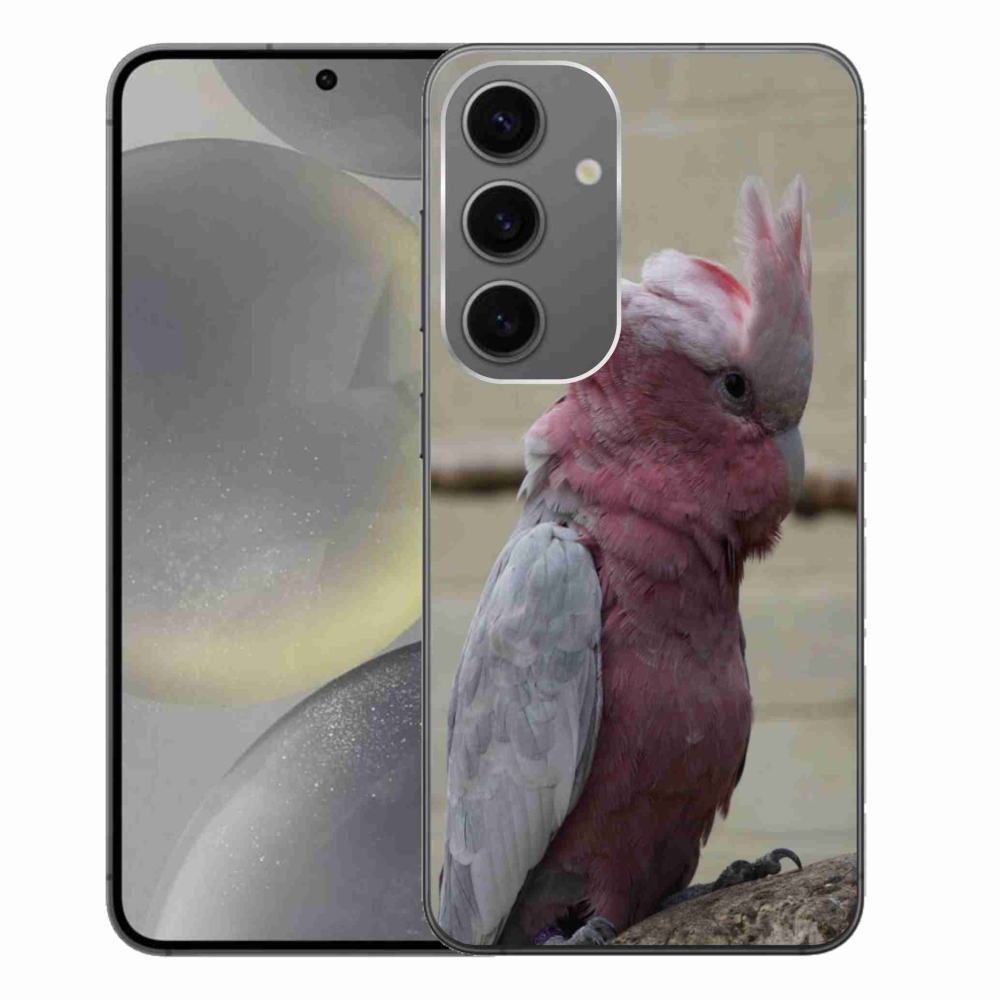 Zselés borítás mmCase Samsung Galaxy S24+ készülékhez - papagáj kakadu rózsaszínű