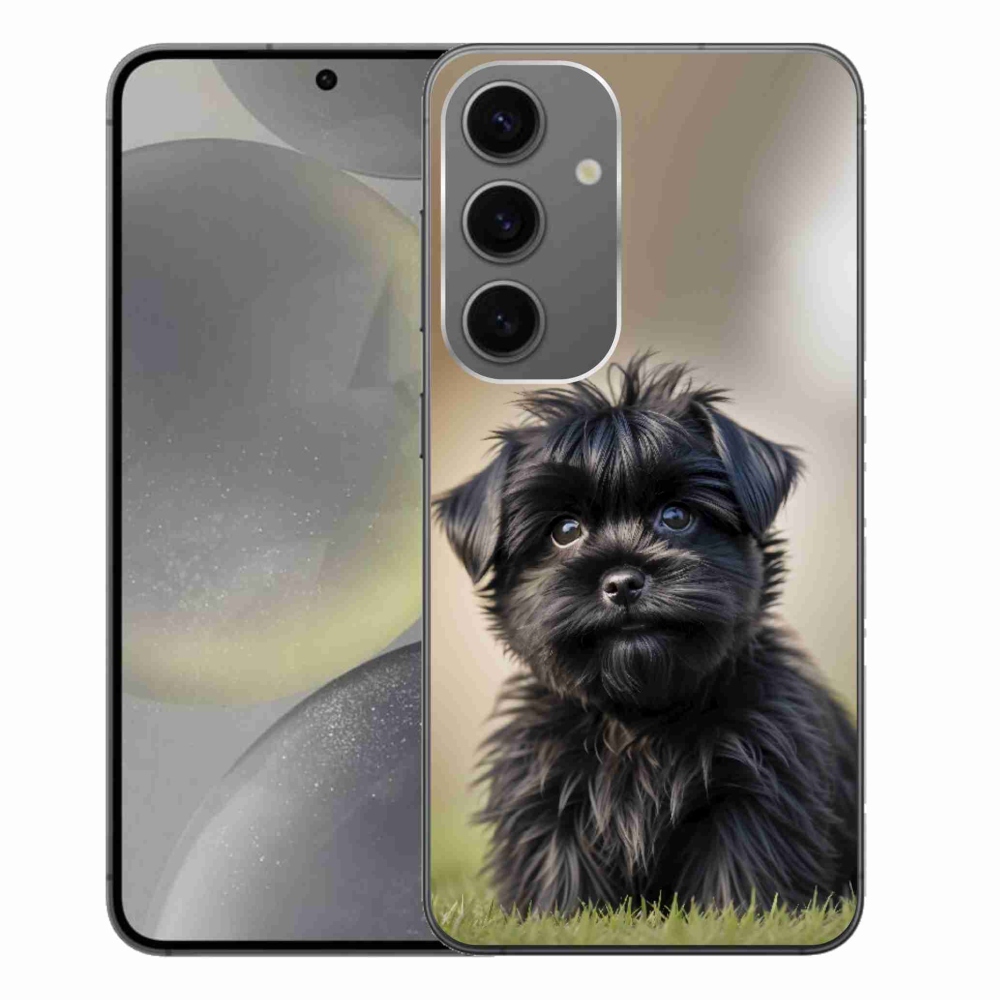 Gél védőhuzat mmCase Samsung Galaxy S24+ készülékhez - aranyos fekete kutya