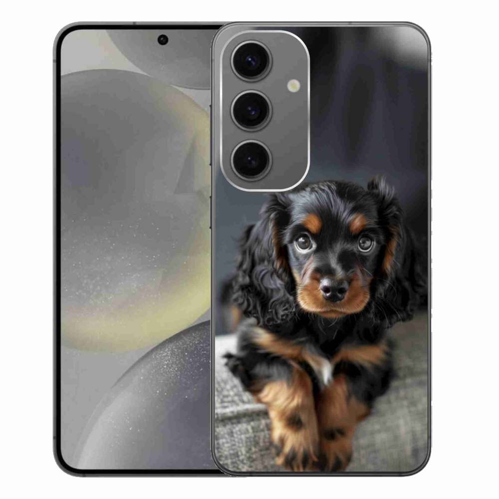 Gél borítás mmCase Samsung Galaxy S24+ készülékhez - aranyos hosszúszőrű tacskó
