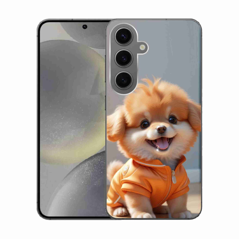 Zselés borítás mmCase Samsung Galaxy S24 készülékhez - aranyos pomerániai pulóverben
