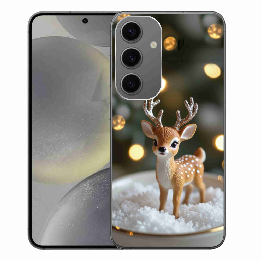 Gél borítás mmCase Samsung Galaxy S24+ készülékhez - aranyos karácsonyi szarvasok