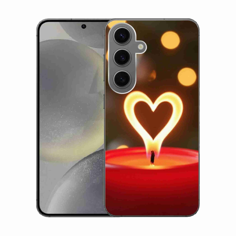 Zselés borítás mmCase Samsung Galaxy S24 készülékhez - lángoló szíve