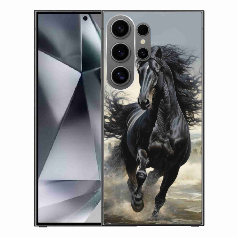 Gél borítás mmCase Samsung Galaxy S24 Ultra - fekete futó ló