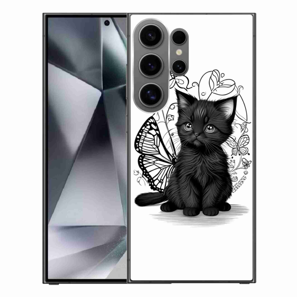 Gél védőhuzat mmCase Samsung Galaxy S24 Ultra készülékhez - fekete cica