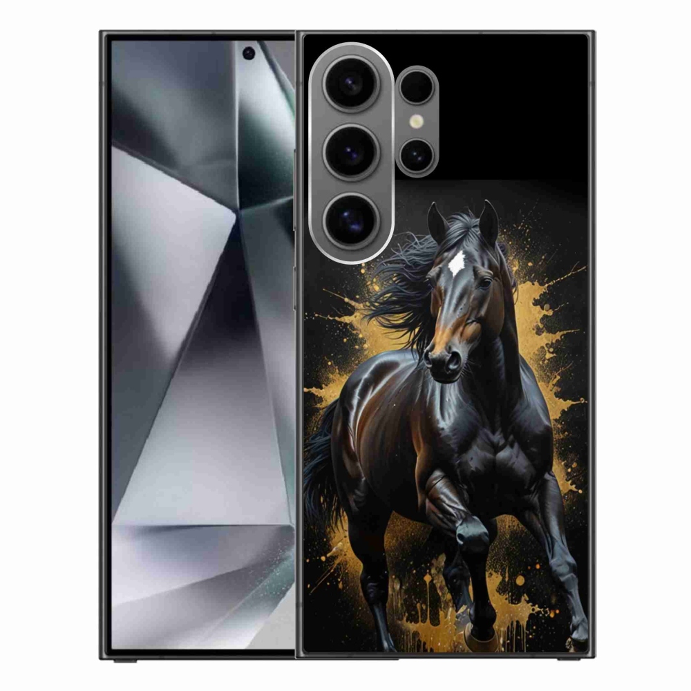 Zselés borítás mmCase Samsung Galaxy S24 Ultra készülékhez - elegáns fekete ménes