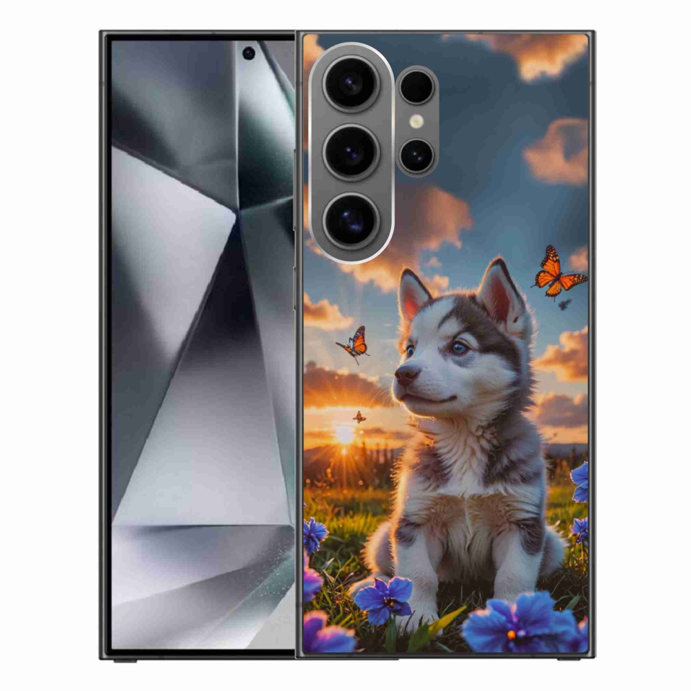 Gél borítás mmCase Samsung Galaxy S24 Ultra készülékhez - husky a naplementében