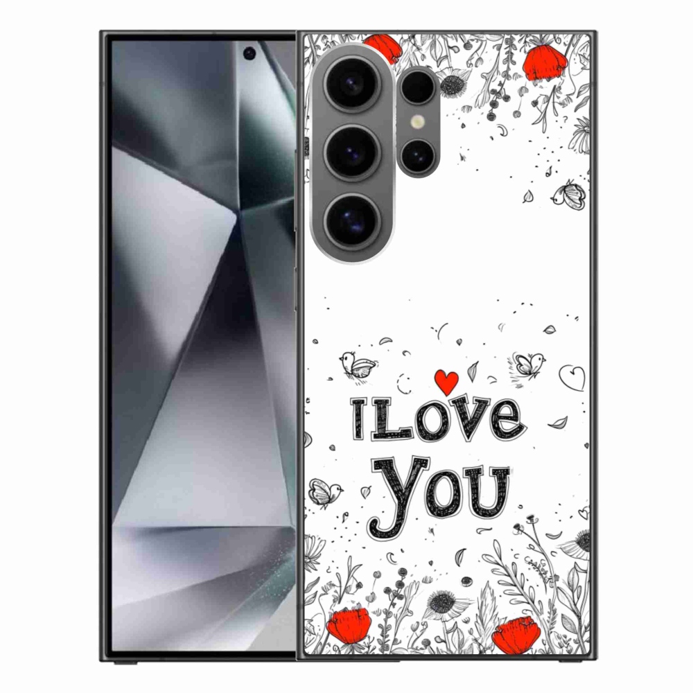 Gél borítás mmCase Samsung Galaxy S24 Ultra - I love you fehér háttérrel