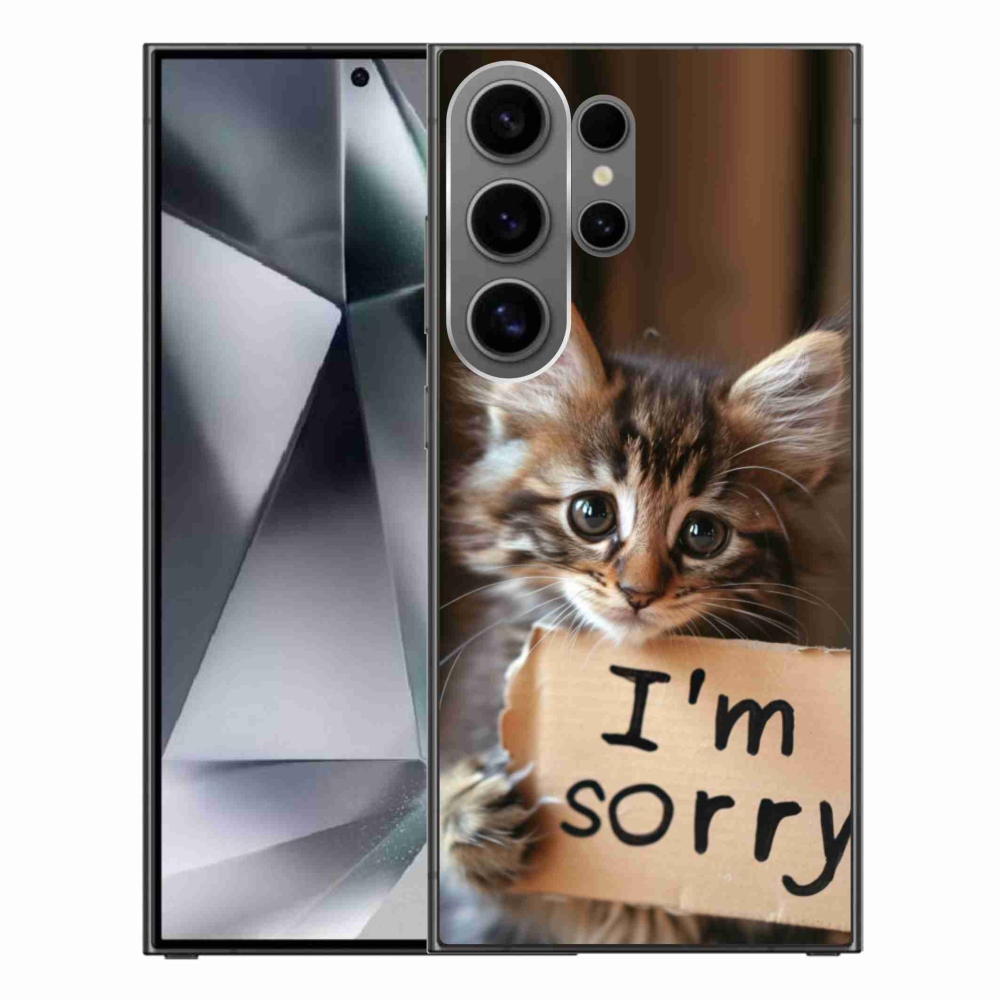 Gél borítás mmCase Samsung Galaxy S24 Ultra készülékhez - macska bocsánatkérés