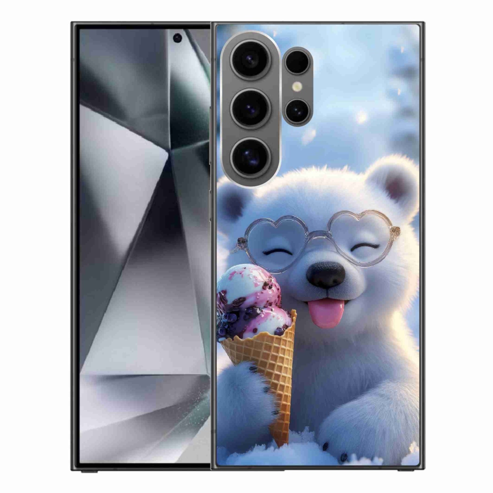 Zselés borítás mmCase Samsung Galaxy S24 Ultra készülékhez - mackó fagylalttal