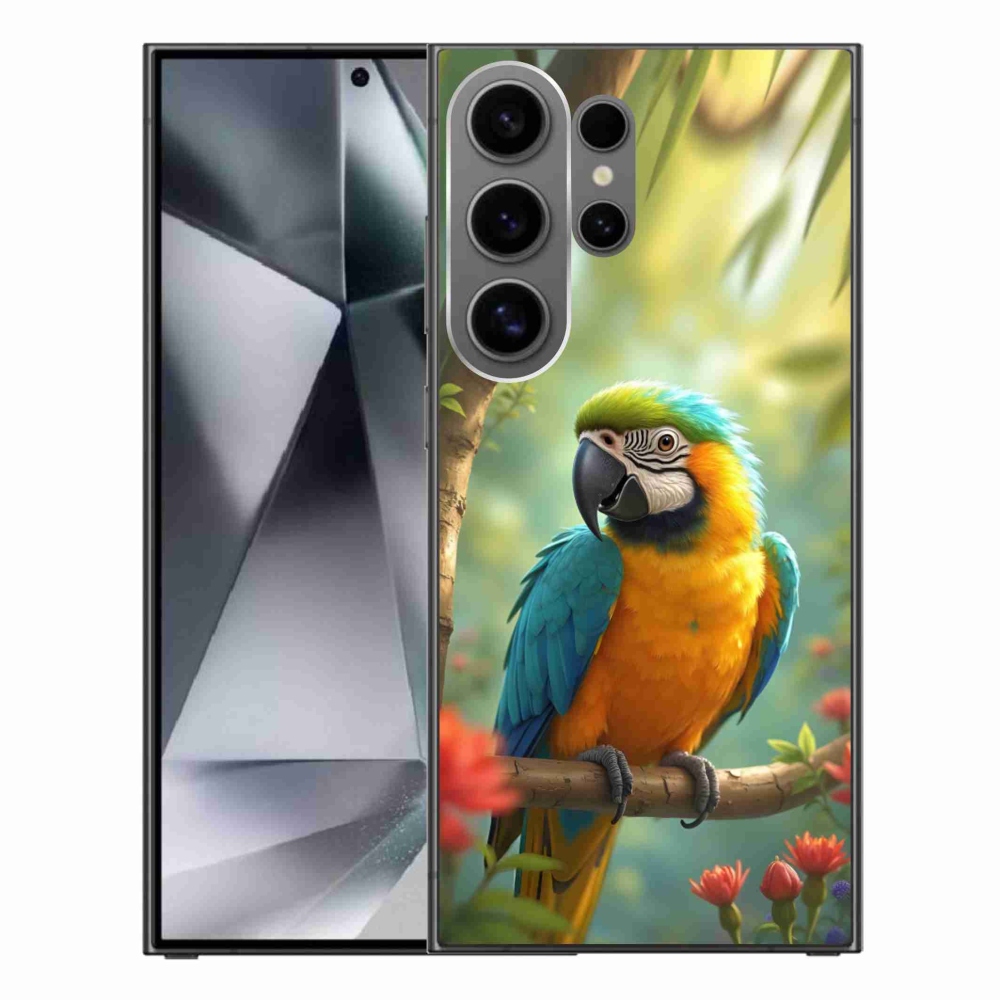 Zselés borítás mmCase Samsung Galaxy S24 Ultra - papagáj ara kék és sárga