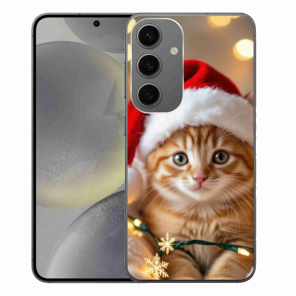 Gél borítás mmCase Samsung Galaxy S24+ készülékhez - Karácsonyi cica