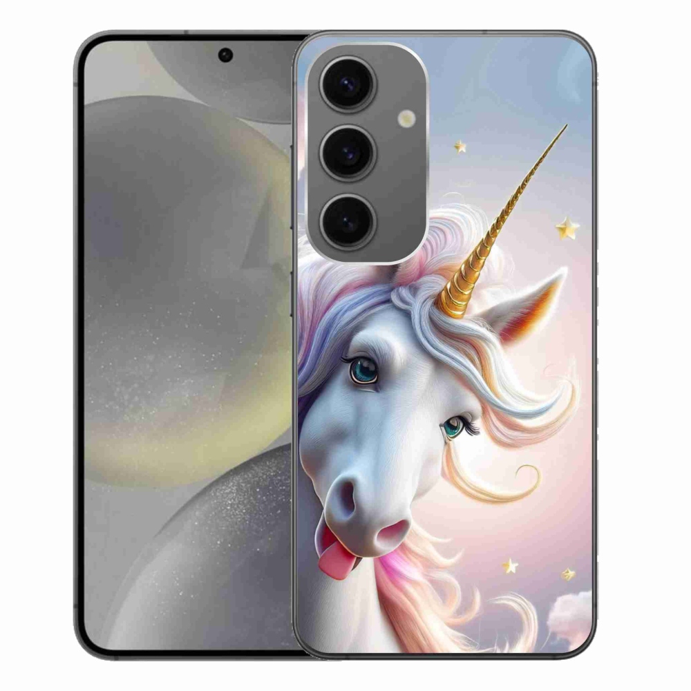 Gél védőhuzat mmCase Samsung Galaxy S24+ készülékhez - vidám egyszarvú