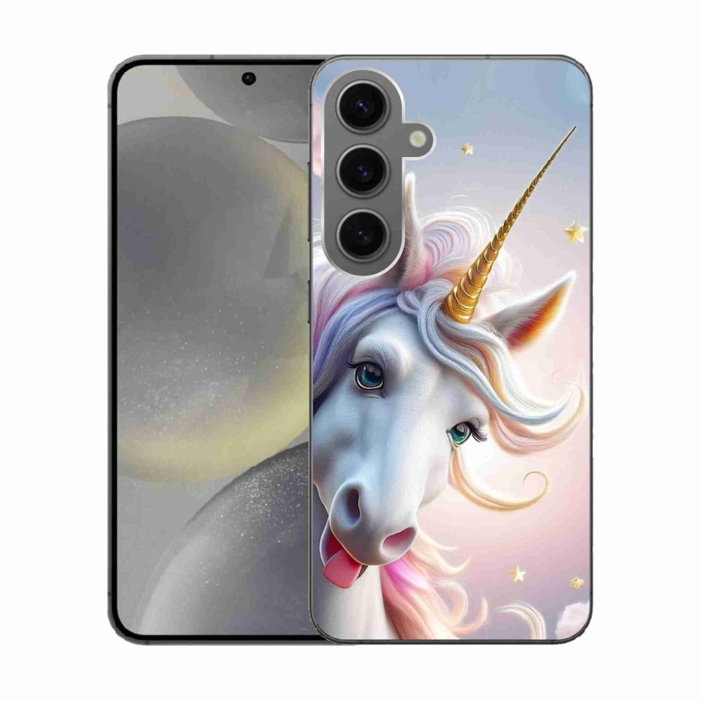 Gél védőhuzat mmCase Samsung Galaxy S24 készülékhez - vidám egyszarvú