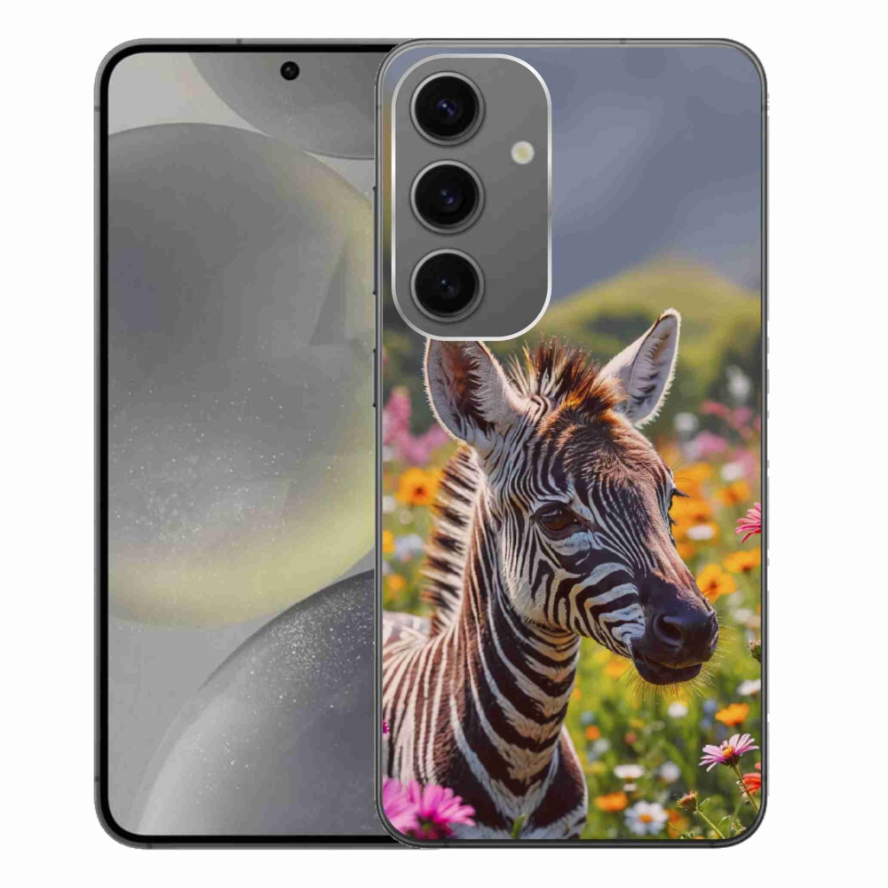 Zselés borítás mmCase Samsung Galaxy S24+ készülékhez - zebra a réten