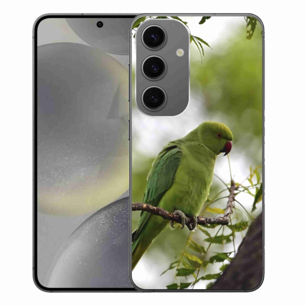 Zselés borítás mmCase Samsung Galaxy S24+ készülékhez - zöld papagáj