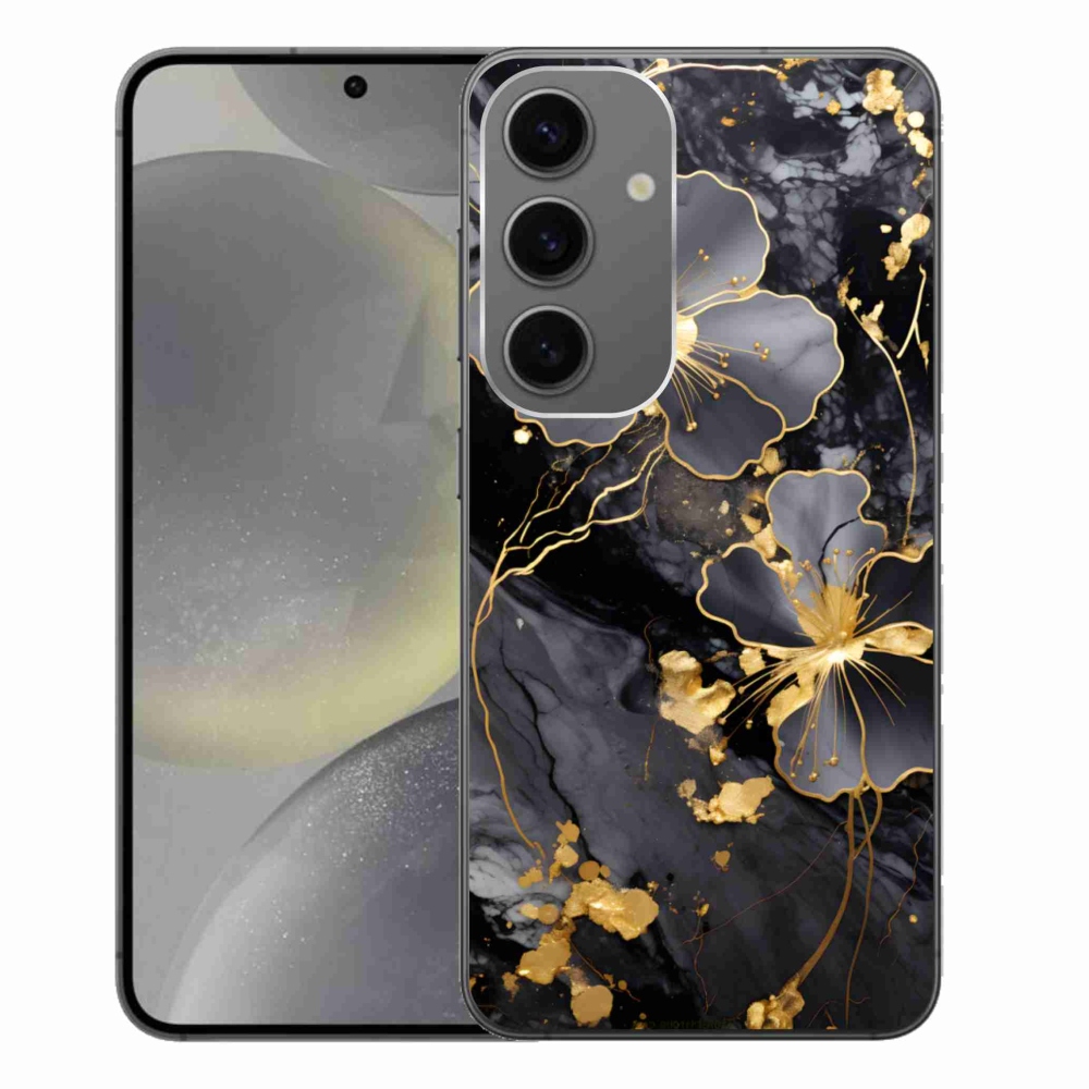 Gél védőhuzat mmCase Samsung Galaxy S24+ - arany virágok