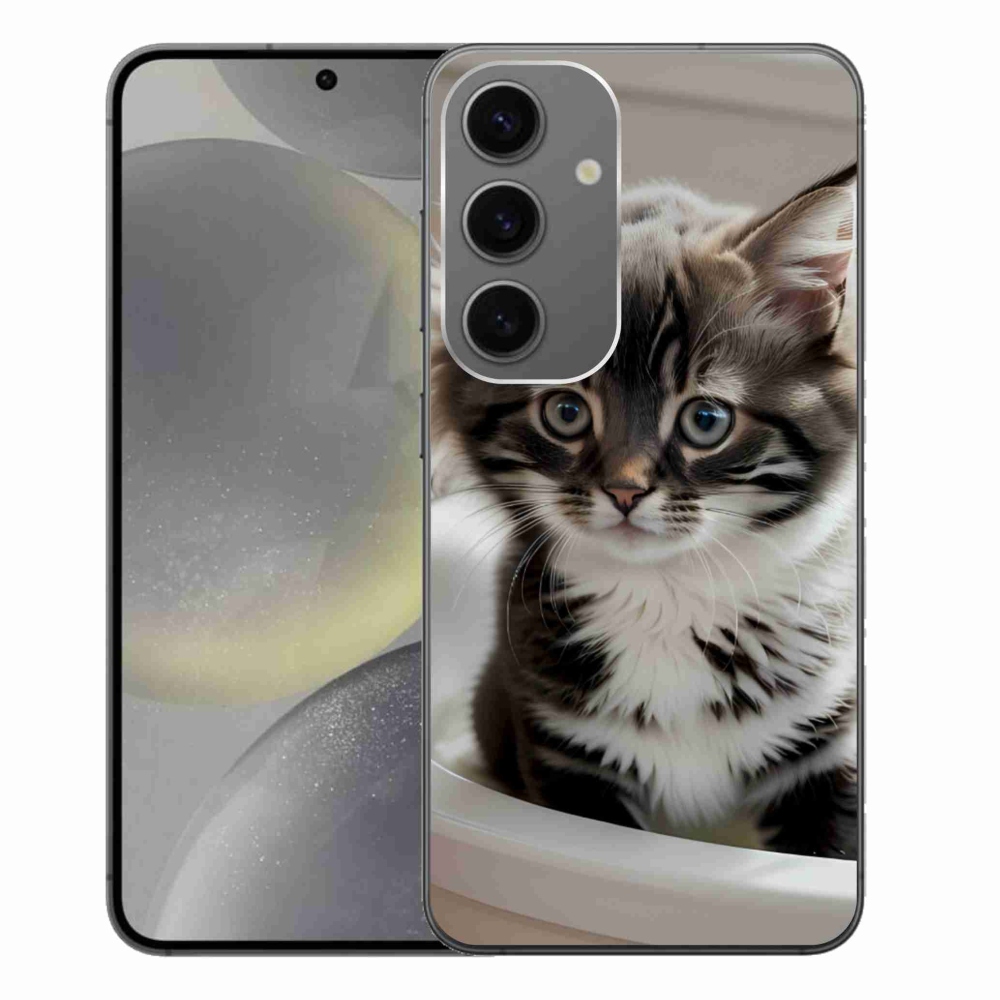 Zselés borítás mmCase Samsung Galaxy S24+ készülékhez - kíváncsi cica