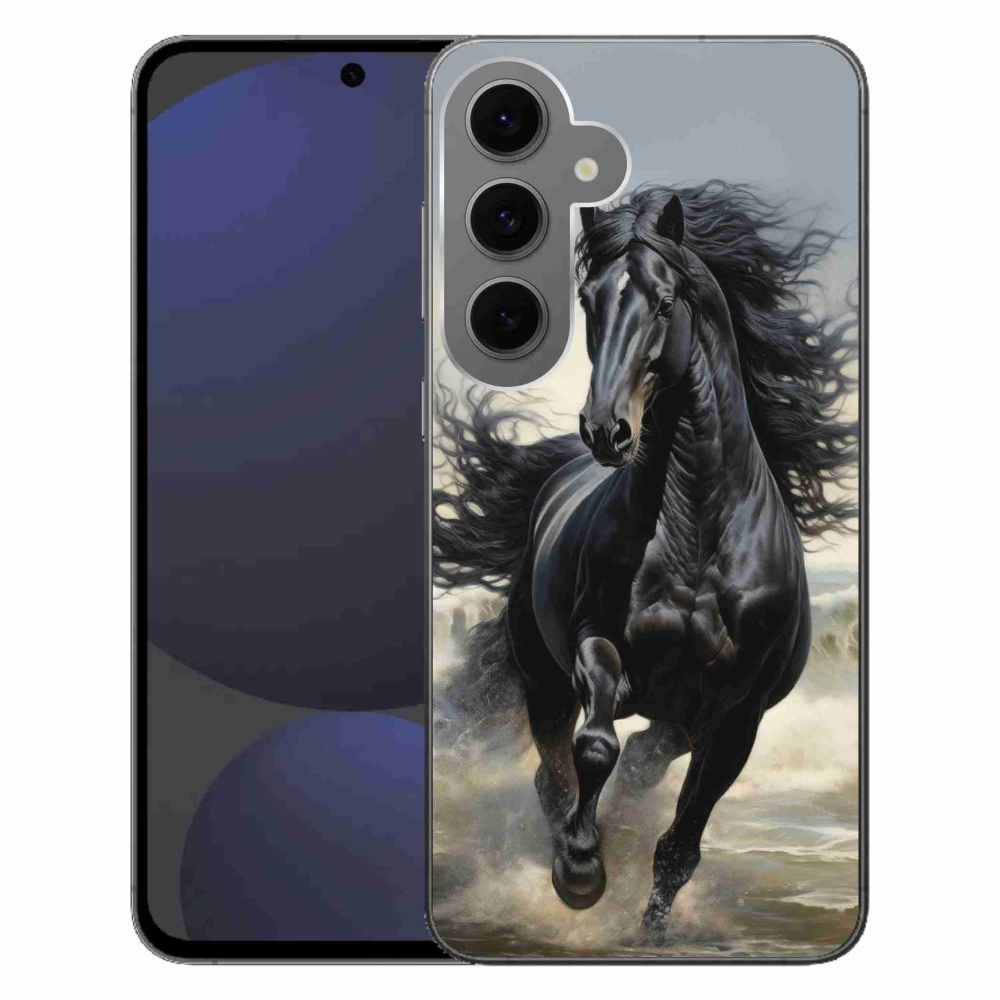 Gél borítás mmCase Samsung Galaxy S24FE - fekete futó ló