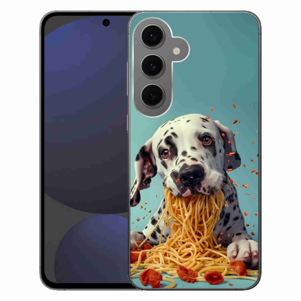 Zselés borítás mmCase Samsung Galaxy S24FE - dalmatin és spagetti
