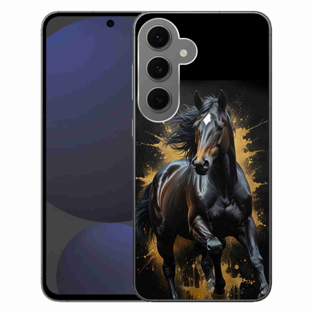 Zselés borítás mmCase Samsung Galaxy S24FE készülékhez - elegáns fekete ménes