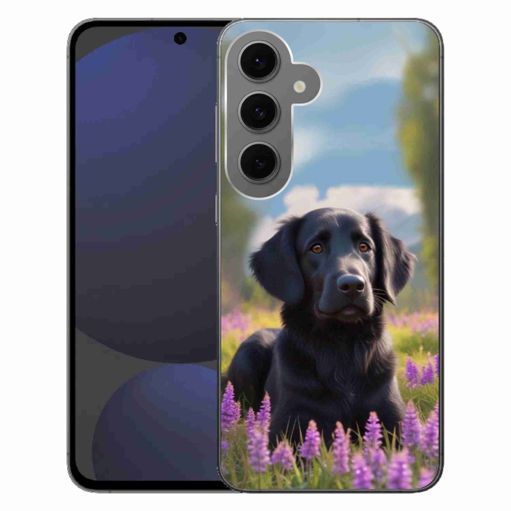Zselés borítás mmCase Samsung Galaxy S24FE készülékhez - elegáns fekete retriever