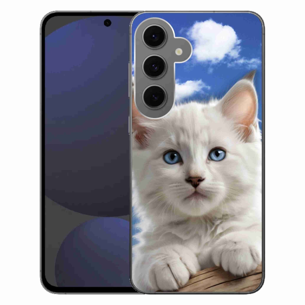 Gél borító mmCase Samsung Galaxy S24FE készülékhez - cica és felhők