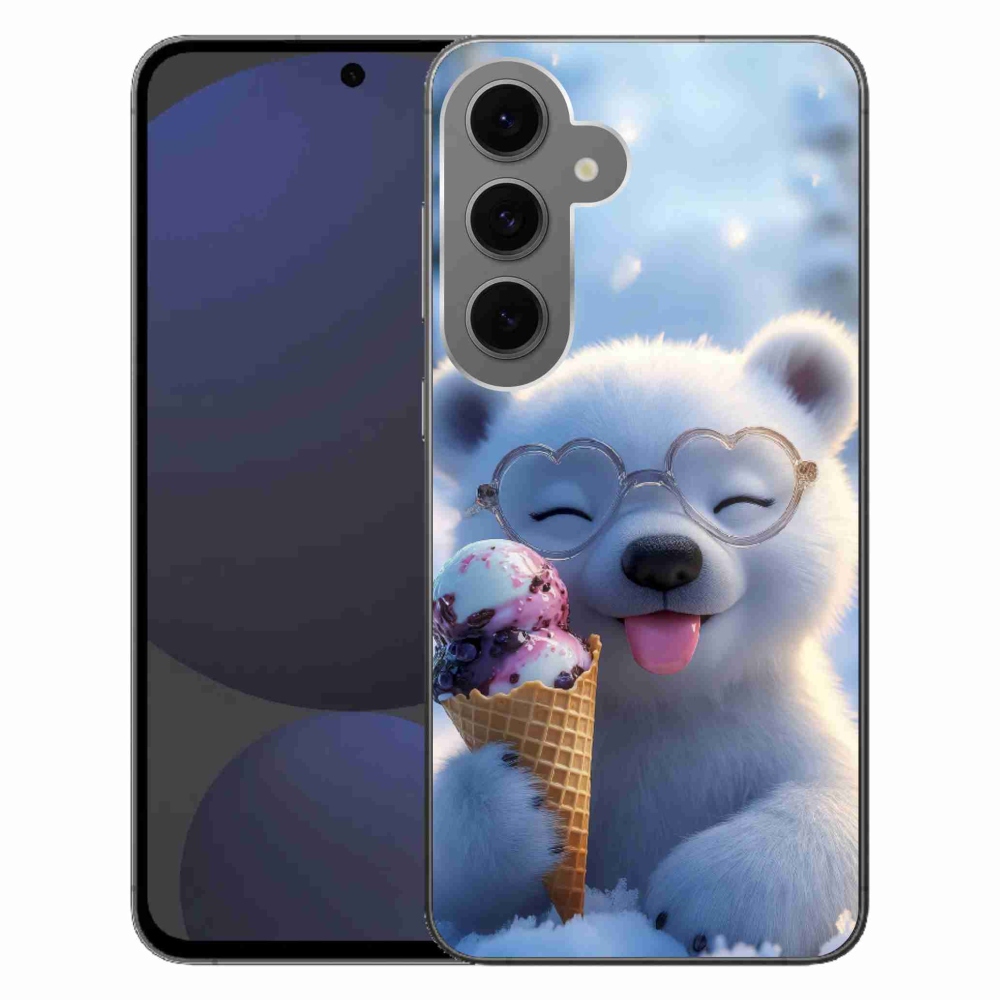 Gél borító mmCase Samsung Galaxy S24FE készülékhez - mackó fagylalttal