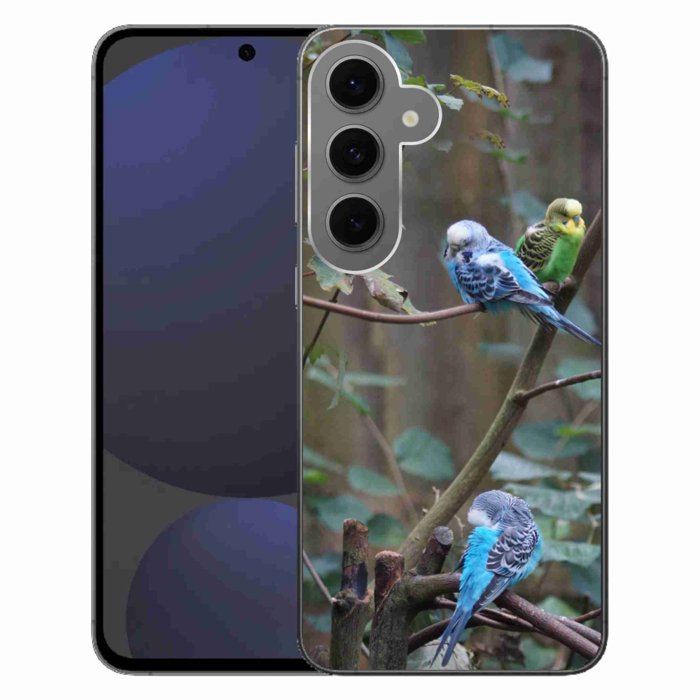 Zselés borítás mmCase Samsung Galaxy S24FE - papagájok az ágon