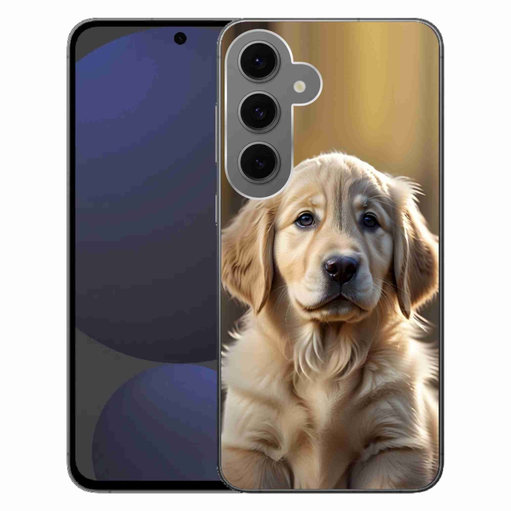 Gél borítás mmCase Samsung Galaxy S24FE - aranyos arany retrieverhez