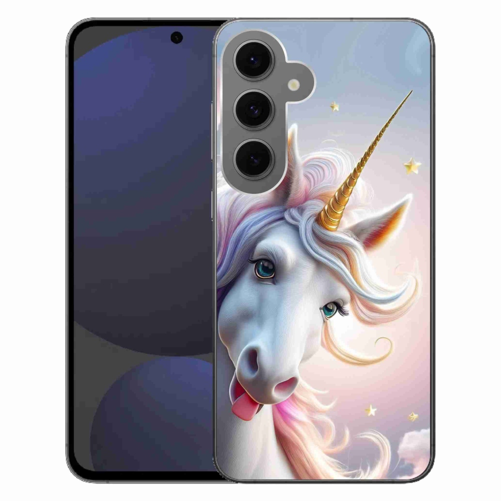 Gél védőhuzat mmCase Samsung Galaxy S24FE - vidám egyszarvú
