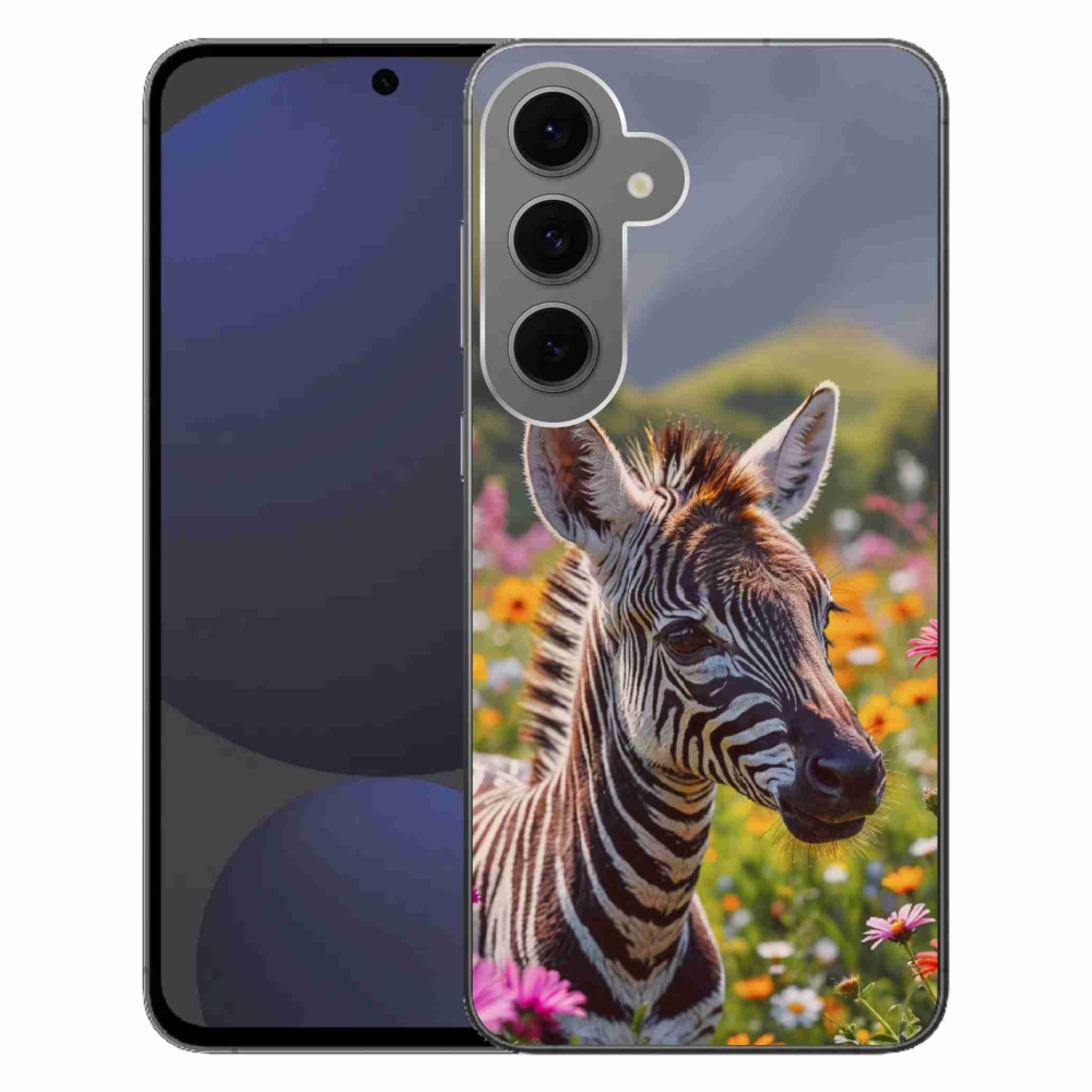 Zselés borítás mmCase Samsung Galaxy S24FE készülékhez - zebra a réten
