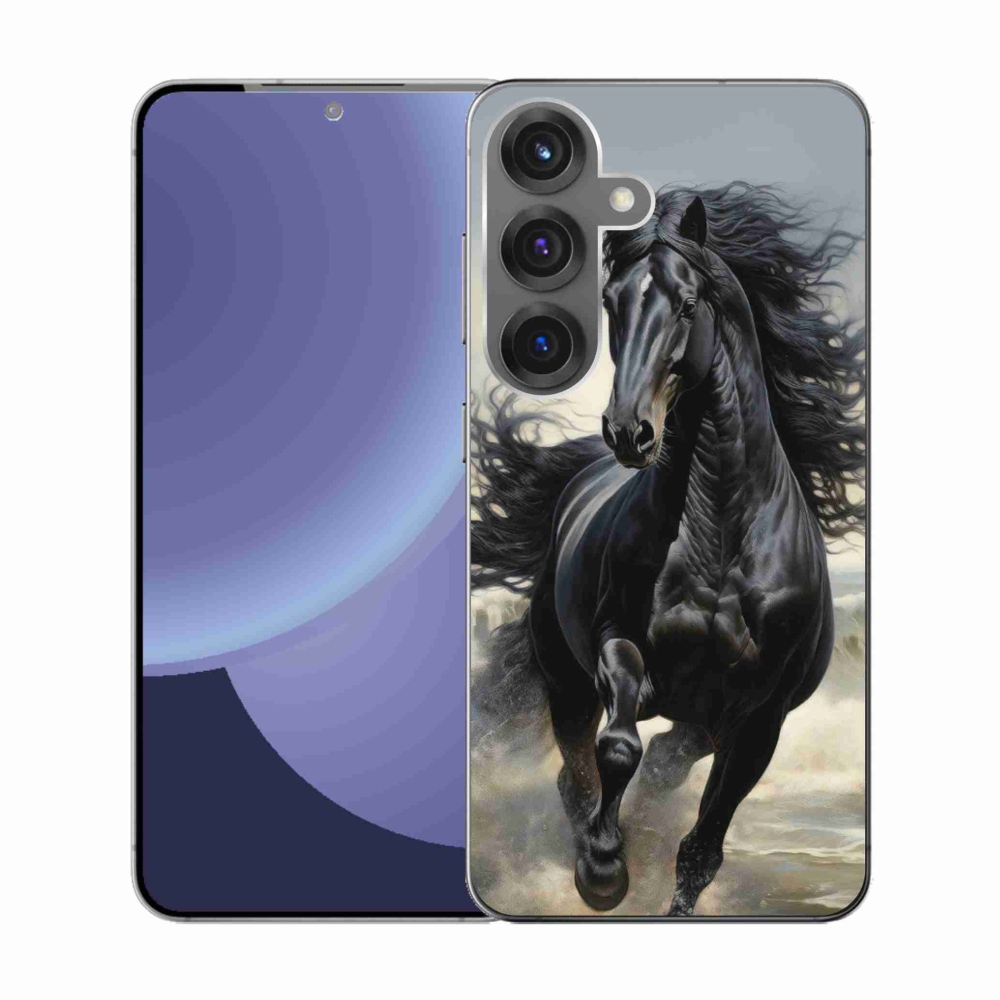 Gél borítás mmCase Samsung Galaxy S25 - fekete futó ló