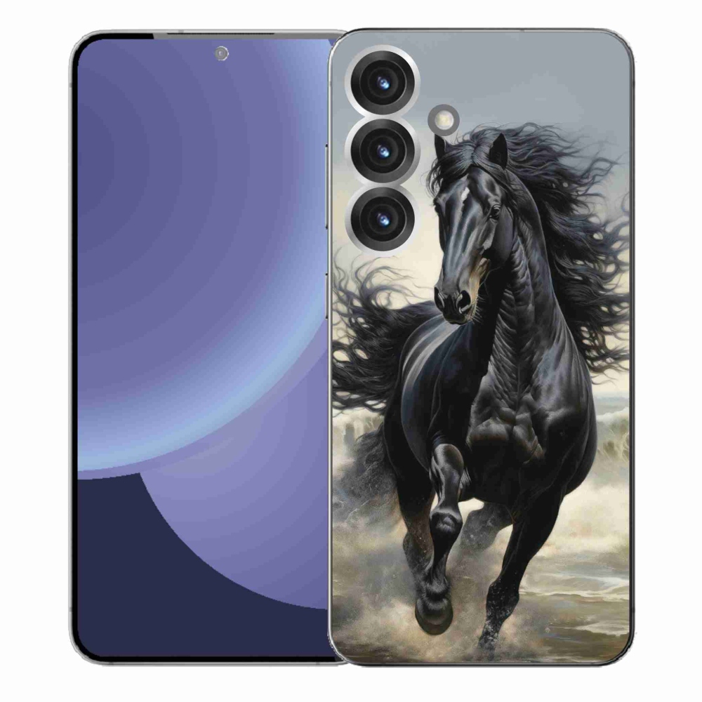 Gél borítás mmCase Samsung Galaxy S25+ - fekete futó ló
