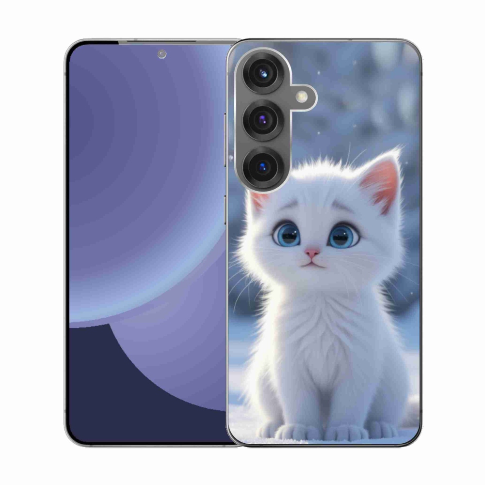 Gél védőhuzat mmCase Samsung Galaxy S25 készülékhez - fehér cica 3