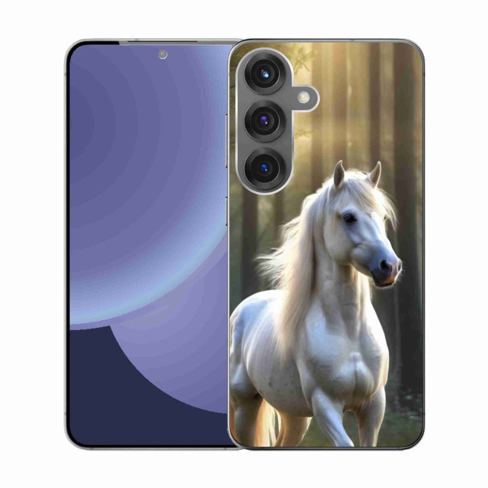Zselés borítás mmCase Samsung Galaxy S25 - fehér ló 3