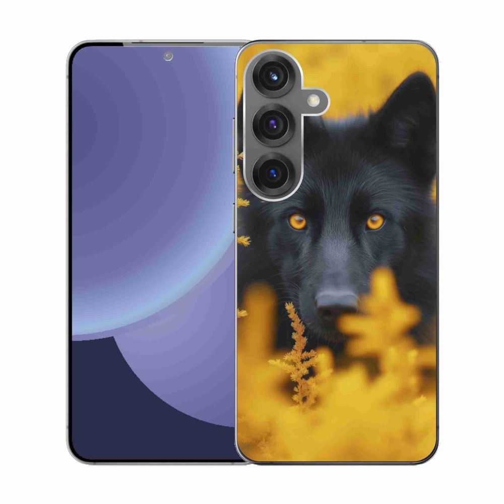 Gél védőhuzat mmCase Samsung Galaxy S25 - fekete farkas 2