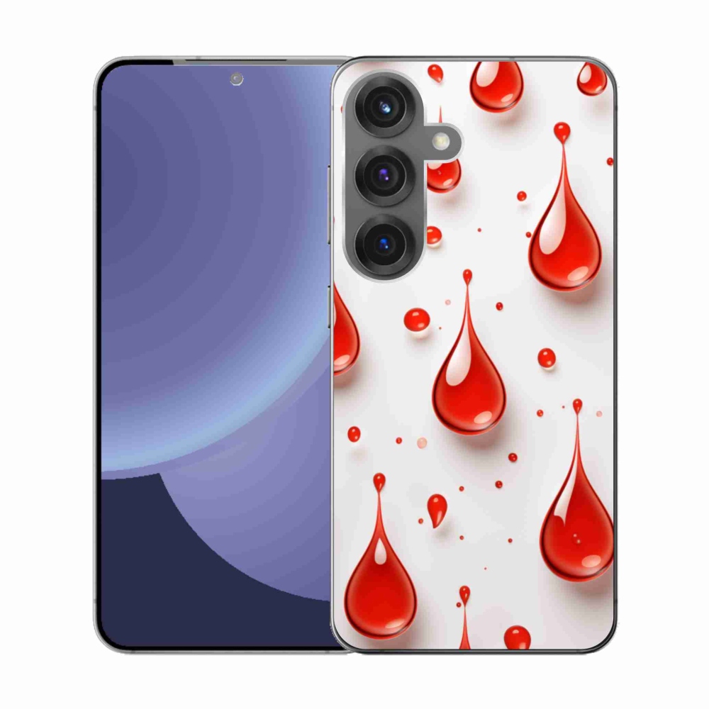 Zselés borítás mmCase Samsung Galaxy S25 készülékhez - piros cseppek
