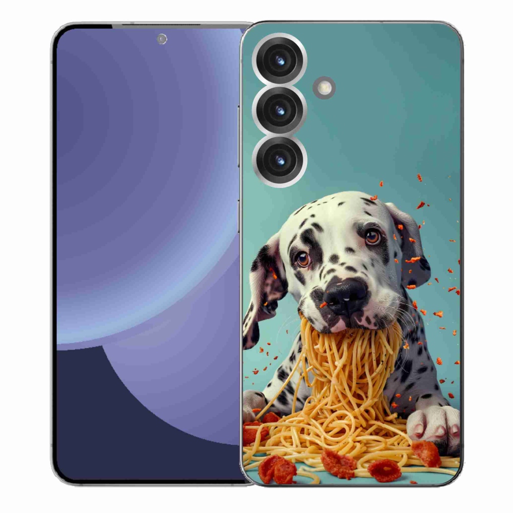 Zselés borítás mmCase Samsung Galaxy S25+ készülékhez - Dalmát és spagetti