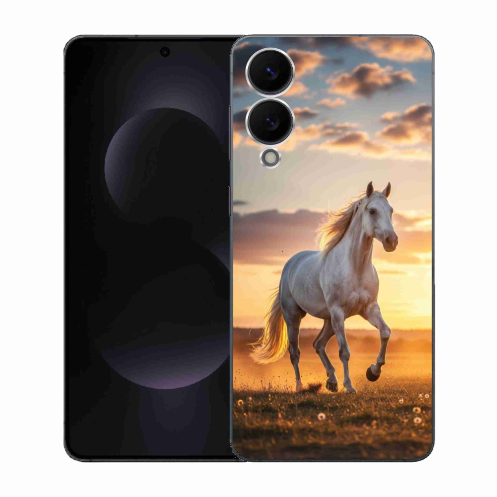 Gél borítás mmCase Samsung Galaxy S25 Edge - futó fehér ló 2