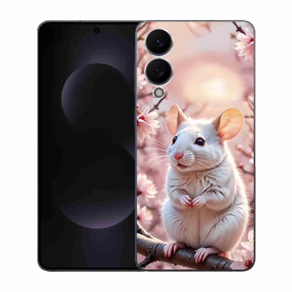 Zselés borítás mmCase Samsung Galaxy S25 Edge készülékhez - fehér egér az ágon