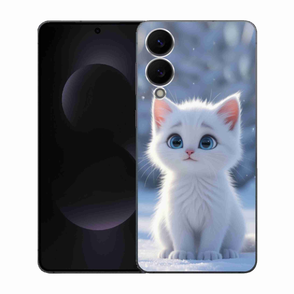 Gél védőhuzat mmCase Samsung Galaxy S25 Edge készülékhez - fehér cica 3